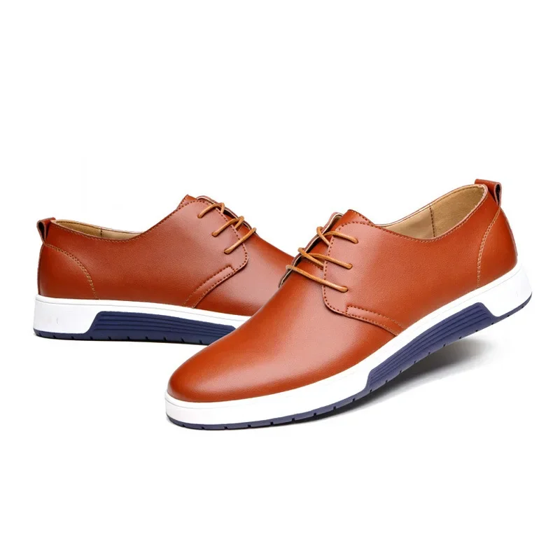 Men's Casual Shoes Lightweight Breathable Men Shoes Flat Lace-Up Sneakers Men White Business Travel Tenis Masculino 2023 image 3