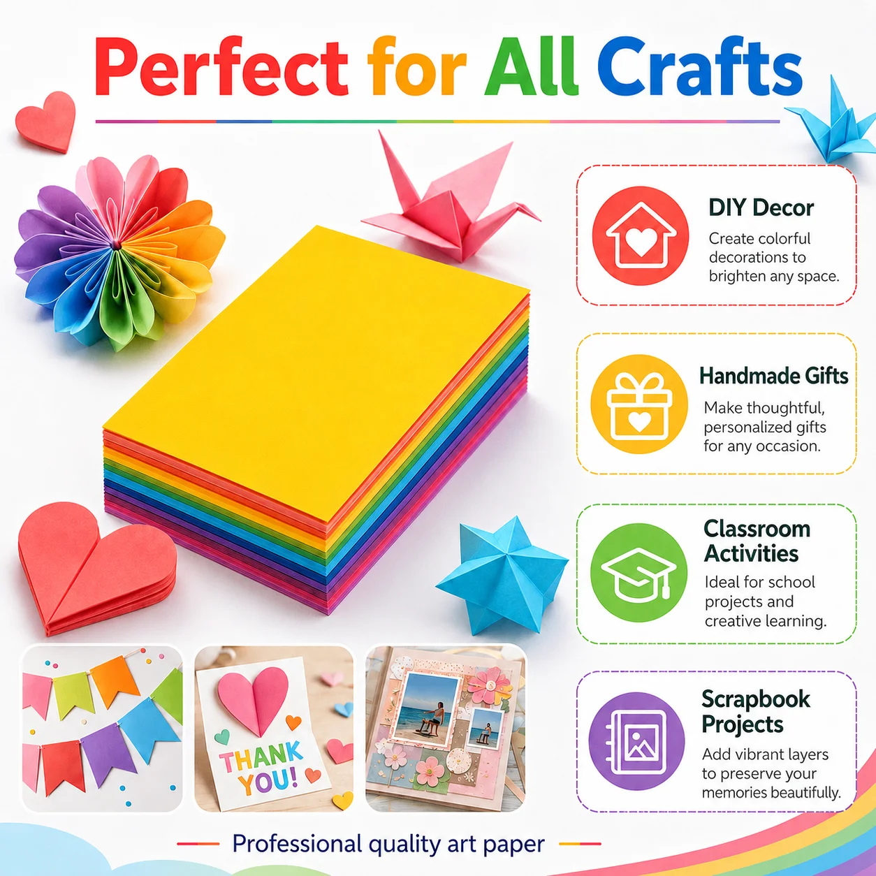 Maries Color Card Paper Set, 30 Colors 180 Sheets Large Quantity Art Paper for DIY Cards,Paper Cutting,Scrapbooking