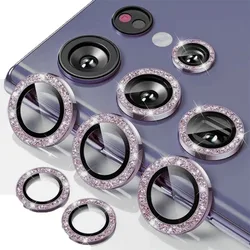 Glitter Camera Ring for Samsung Galaxy S24 Ultra S23 FE Plus S24+ Back Lens Screen Protector Glass S23fe S24ultra Cap Case