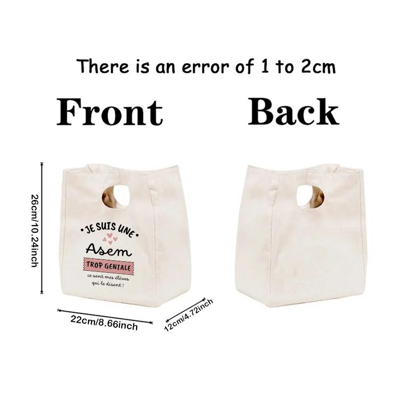 1 قطعة شكرا لك Atsem نمط الغداء حقيبة للحفاظ على البرودة المحمولة معزول بينتو حمل أكياس تخزين المواد الغذائية الحرارية المعلم ، هدية ل Atsem #2