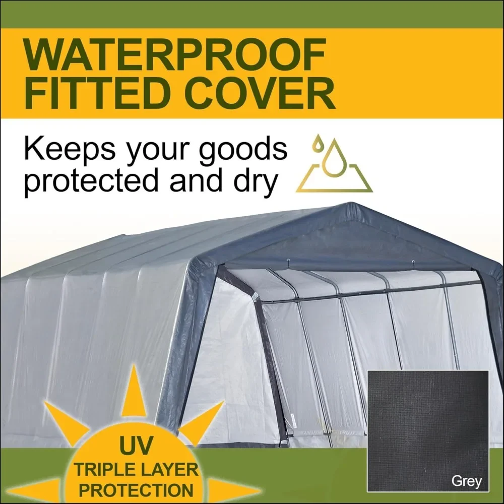 12 x 20 ft. Heavy Duty All-Season Carport Canopy and Portable Garage Shelter with Steel Frame and Waterproof UV Cover