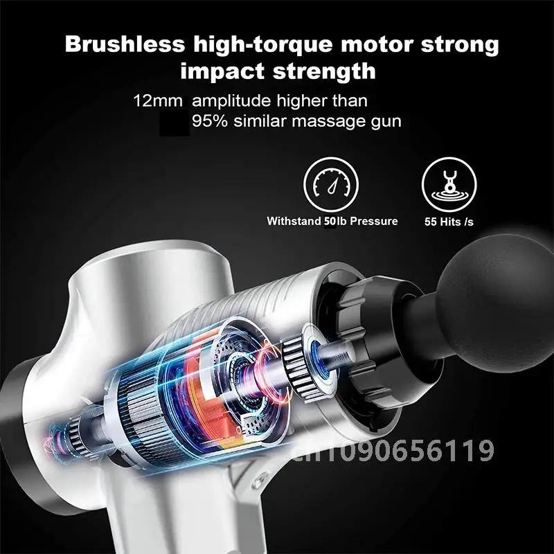 New Heat Massage Gun 120W Powerful Professional Easore X5 Pro Deep Muscle Massager With 14 Heads Brushless Motor For Home Gym