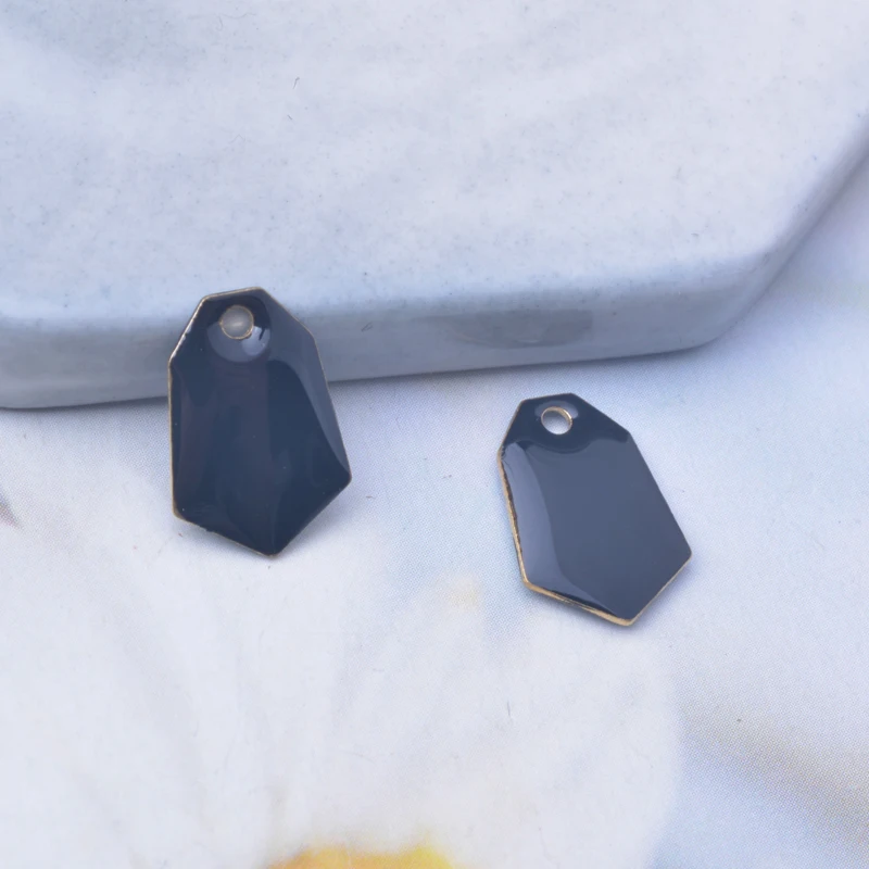 30 Stück Kupfer-Geometrie-Anhänger mit Tropfen-Emaille, beidseitig emailliert, für DIY-Schmuck- und Ohrringherstellung – Detail 6