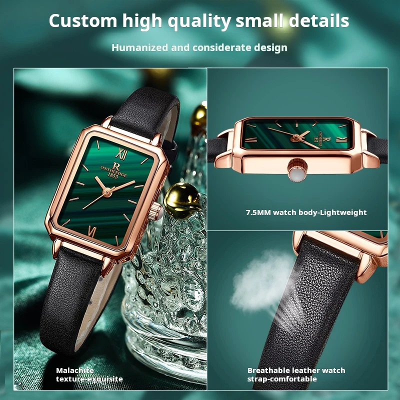 女性用グリーンダイヤルウォッチ,高級クォーツ時計,防水時計,新しいファッション