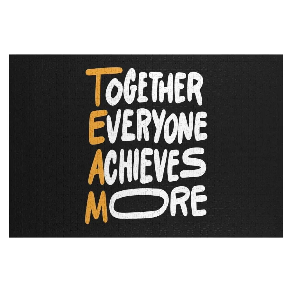 Team Together Everyone Achieves More Inspirational Quotes Jigsaw Puzzle Personalized Gift Married Animal Adult Wooden Puzzle