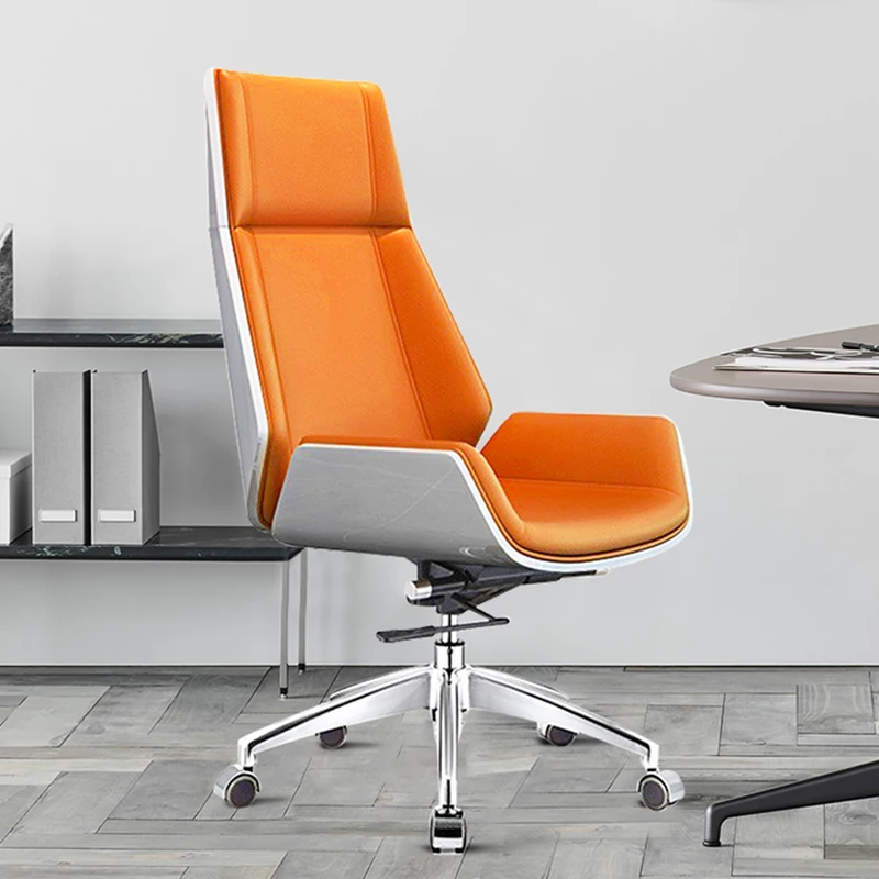 Orange Gaming Office Chair Support Computer Kpop Leather Luxury Arm Office Chair White Modern Sillas De Oficina Furniture