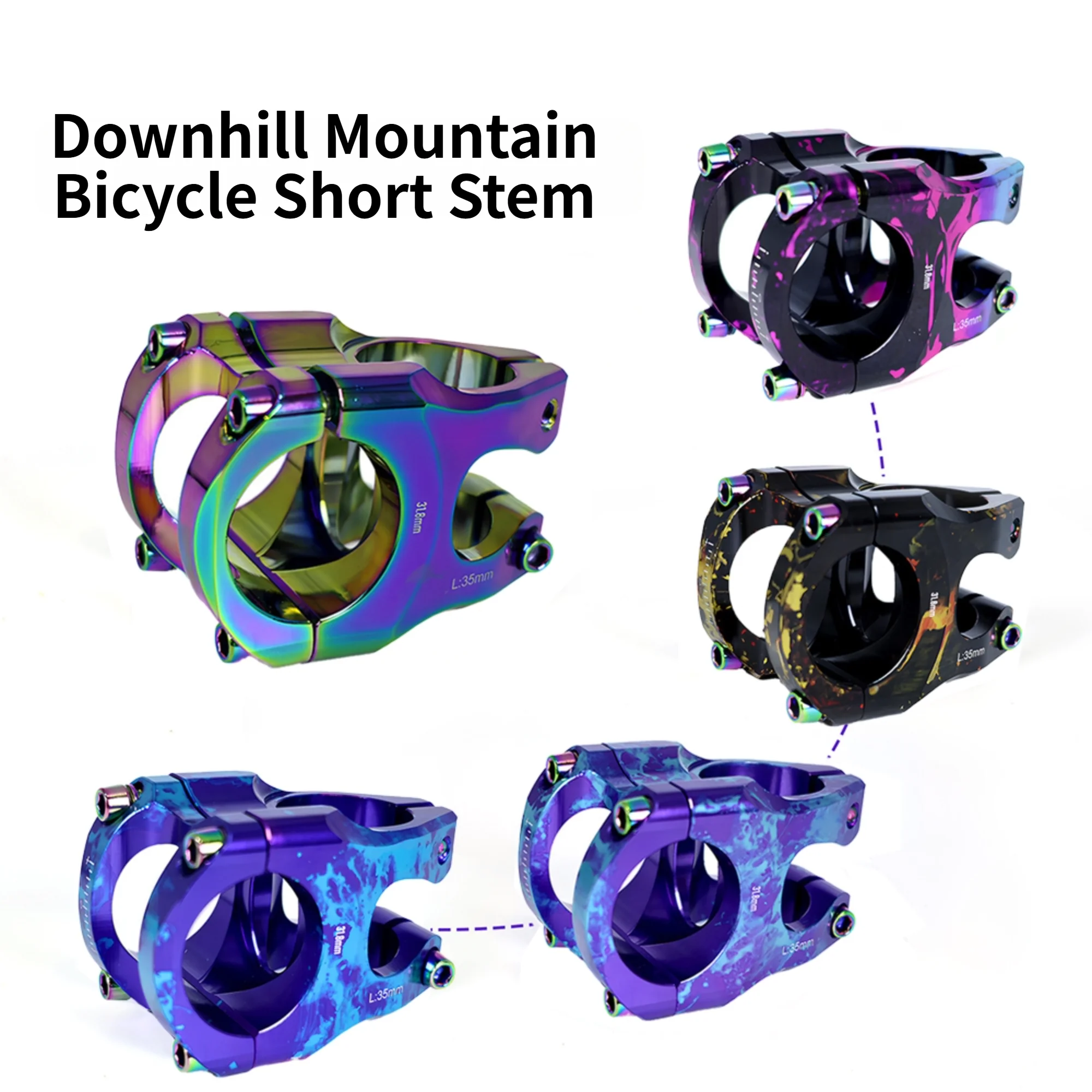 CNC Aluminum Alloy Downhill Bicycle Stem 31.8mm 35mm 0 Degree Lightweight Hollow Handlebar Riser For MTB Mountain Bikes Parts