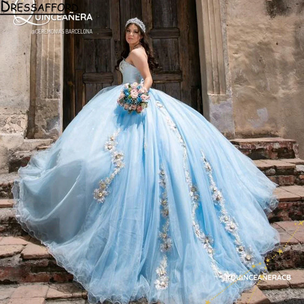 Elegant Princess Ball Gown Charming Quinceanera Dress Romantic 3D Flowers Applique Lace With Cape Sweet 16 Dress Vestido De