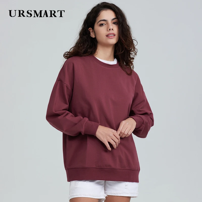 

high quality women drop shoulder hoodies 320g cotton plus size women's hoodies for spring autumn