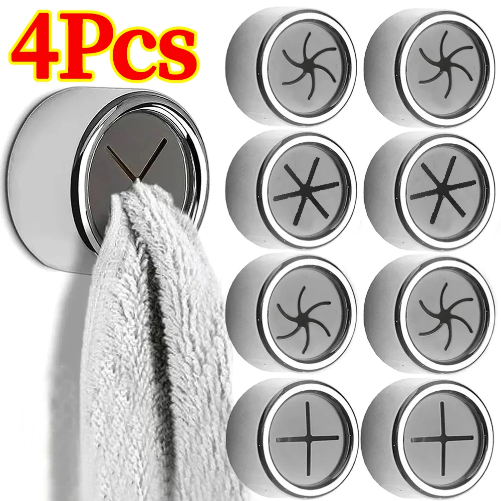 4/1Pcs Self Adhesive Towel Plug Holder Wall Mounted Towel Holder For Bathroom Organizers Kitchen Dishcloth Rags Storage Clips