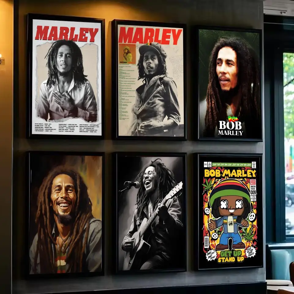 Hot Singer B-Bob M-M-Marley Poster Poster Waterproof HD Wall Art Decal Self-Adhesive Aesthetic Decor For Home Living