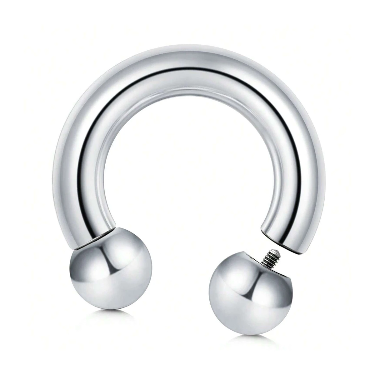 1PC Internally Threaded Circular Barbells Horseshoe Nose Ring Stainelss Steel Cone  Piercing Barbell  Nose Ear Expander