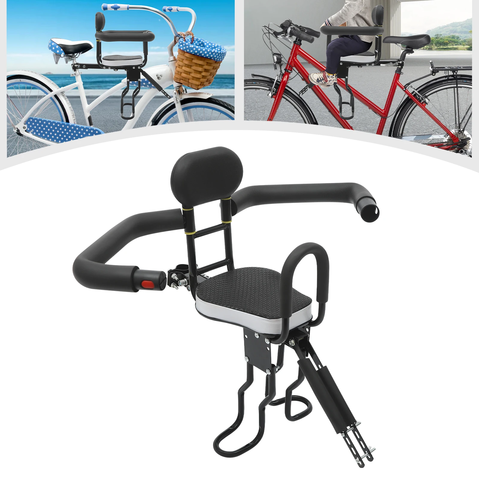 

Bike Seat For Children, Bicycle Mounted Child Carrier, Kids Bike Seat Modular Headrest for Adult Bike Adjustable