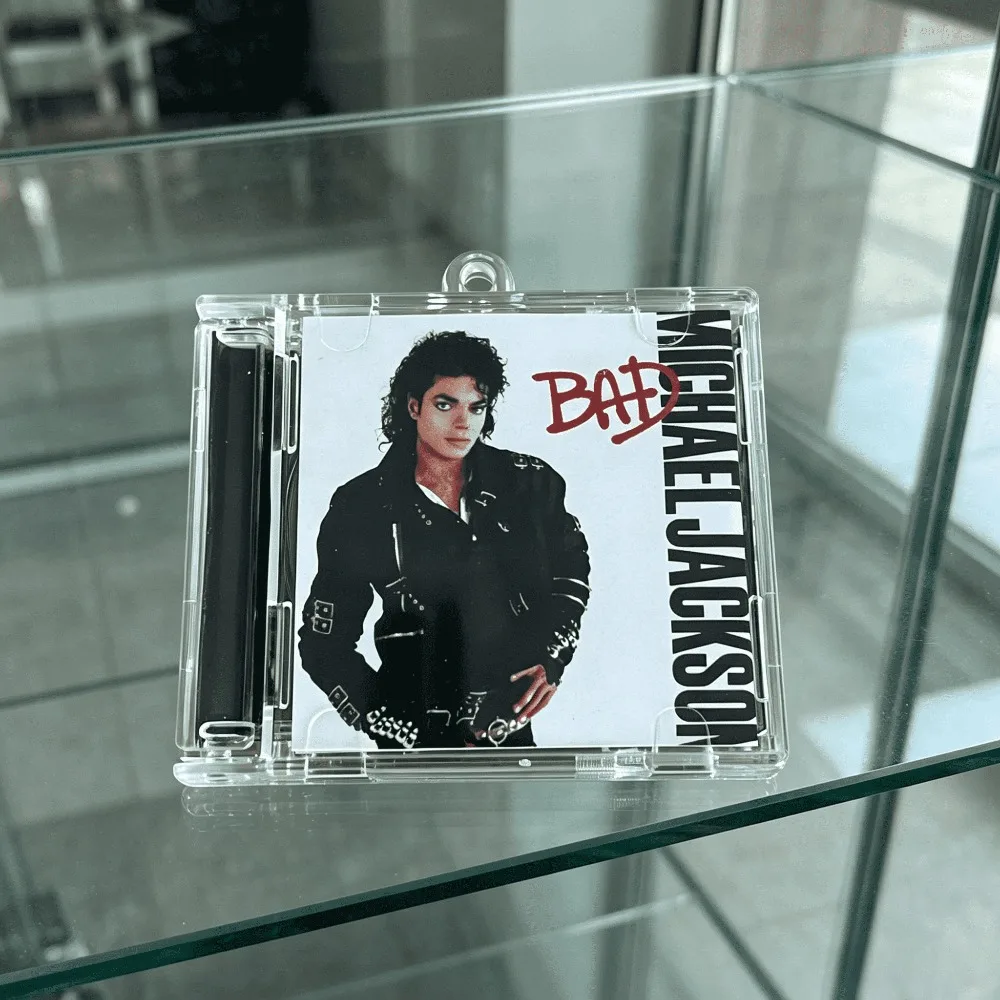 Michael Jackson Merch Mini CD Album NFC Keychain, Handmade High Gloss Acrylic Pendant Charm - view 4