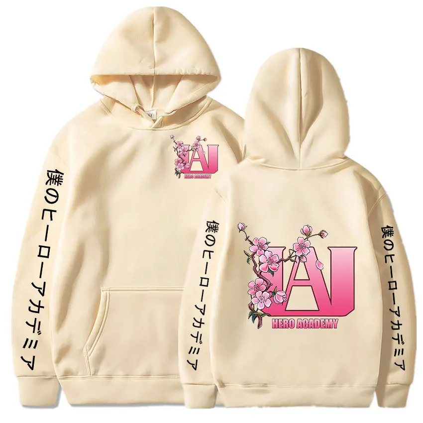 الرجال والنساء أنيمي المطبوعة هوديس ، الشارع الشهير المتضخم ، يا بطل الأكاديمية ، وا عالية ، رسومات زهر الكرز ، الشعار ، البلوزات الهارجاو #3