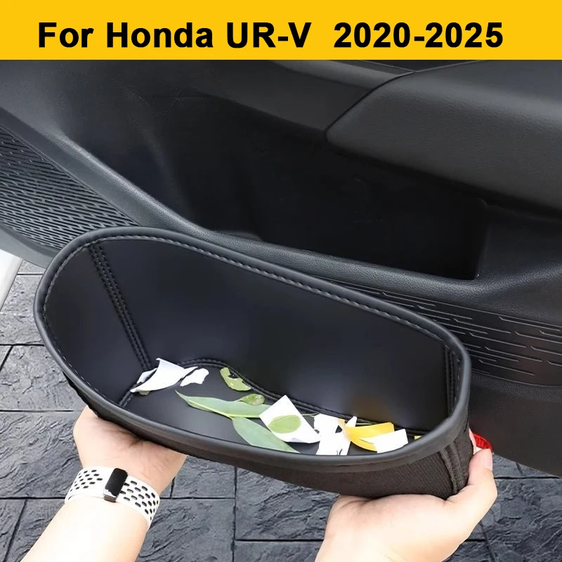 

Для Honda UR-V URV 2020-2025 дверной боковой ящик для хранения, кожаный органайзер для передней и задней дверной ручки, аксессуары для уборки дверей автомобиля