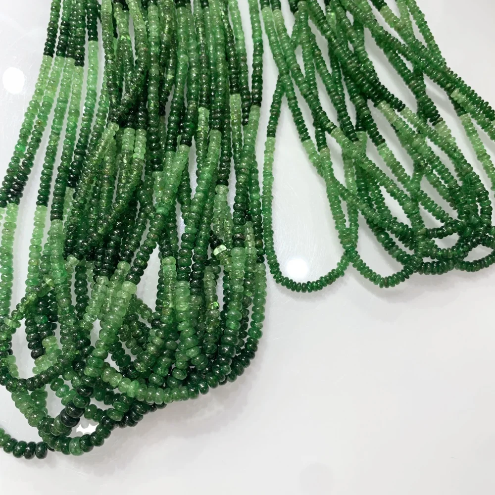 

Natural Tsavorite Rondelle 2-2.5x3.5-4.2m Gemstone Loose Beads DIY Bracelet Necklace For Jewelry Making Accessories