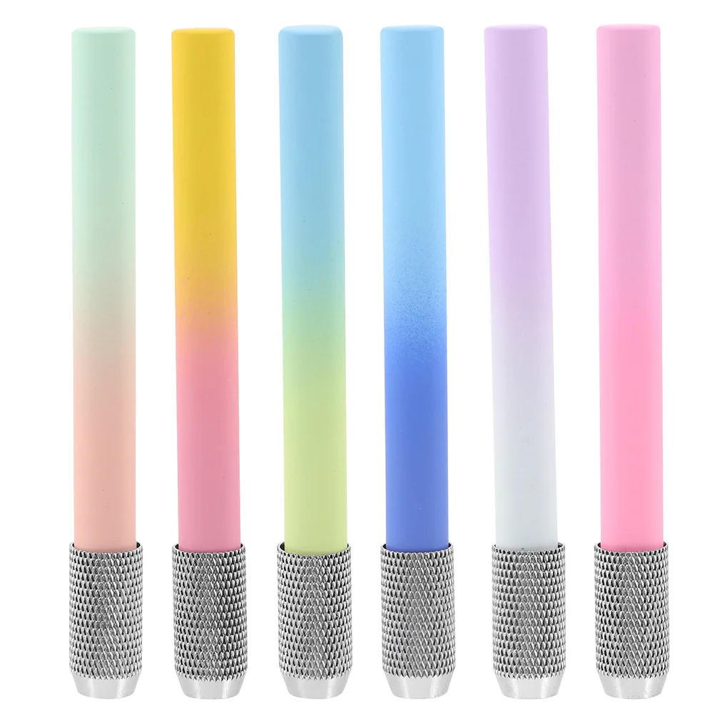 

6Pcs Plastic Pencil Length Extender Holder for Short Colored Sketch Pencils Art Writing Tool Pencil Extender Colored