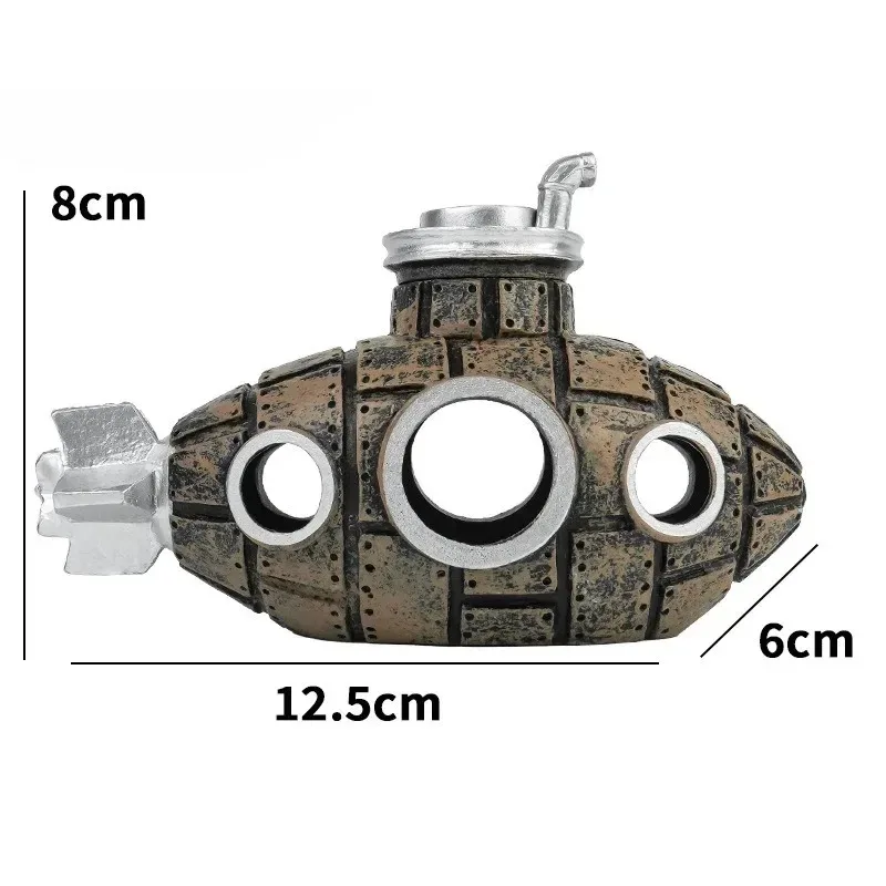 الراتنج الغواصة الحلي حوض للأسماك الديكور الأسماك الروبيان المأوى كهف المناظر الطبيعية اكسسوارات لخزان الأسماك حوض السمك #6