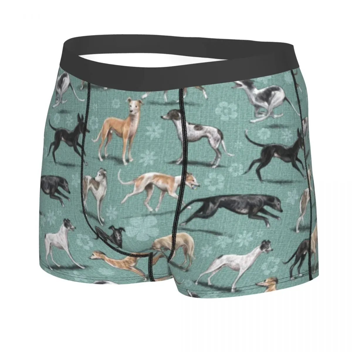 Sexy Kawaii Greyhound Dog Boxers Shorts Panties Men's Underpants Stretch Animal Pet Puppy Briefs Underwear