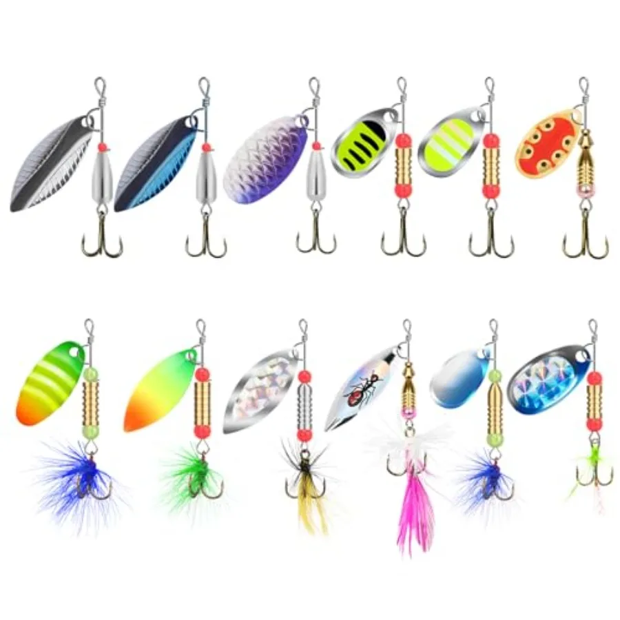 Swim or Jig Fishing Spinner Baits for Freshwater and Saltwater, Rooster Tail Fishing Lures for Trout Bass Walleye Crappie Salmo