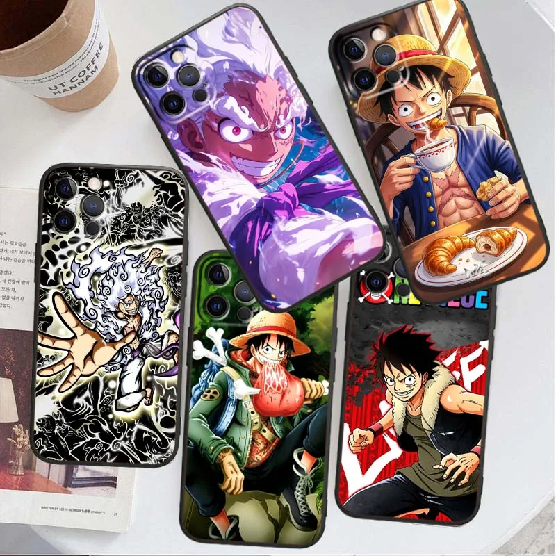 

One Piece Sun God Nica Luffy Phone Case For Apple iPhone 17 16 16E 15 14 13 12 11 Pro Max Plus Black Soft Silicone