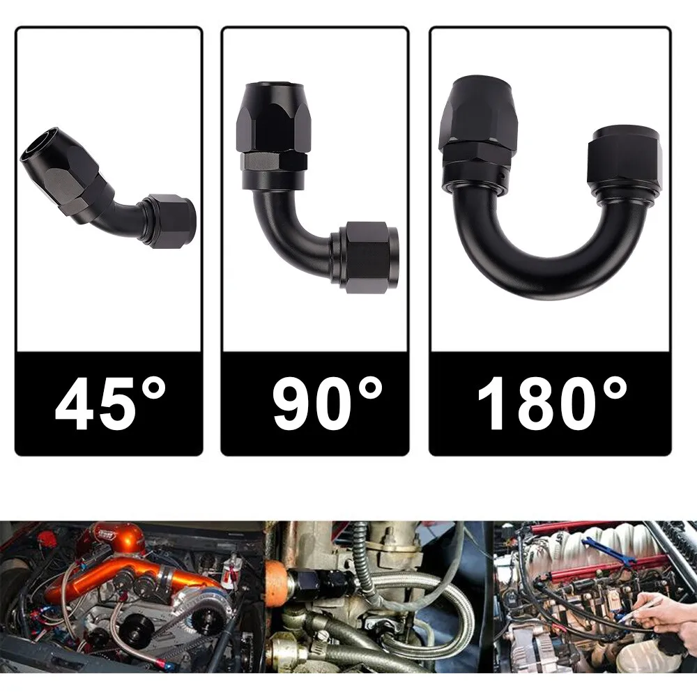 AN4/AN6/AN12 Adaptor Pemasangan Ujung Selang Putar untuk Saluran Selang Minyak/Bahan Bakar/Gas