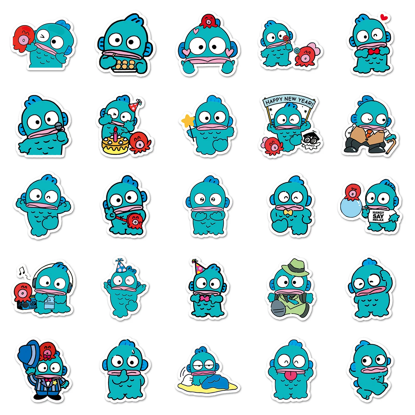 50pcs Cute Hangyodon Cartoon Graffiti Stickers Decals Suitcase Laptop Computer Guitar Decoration DIY Kids Classics Toy view 4