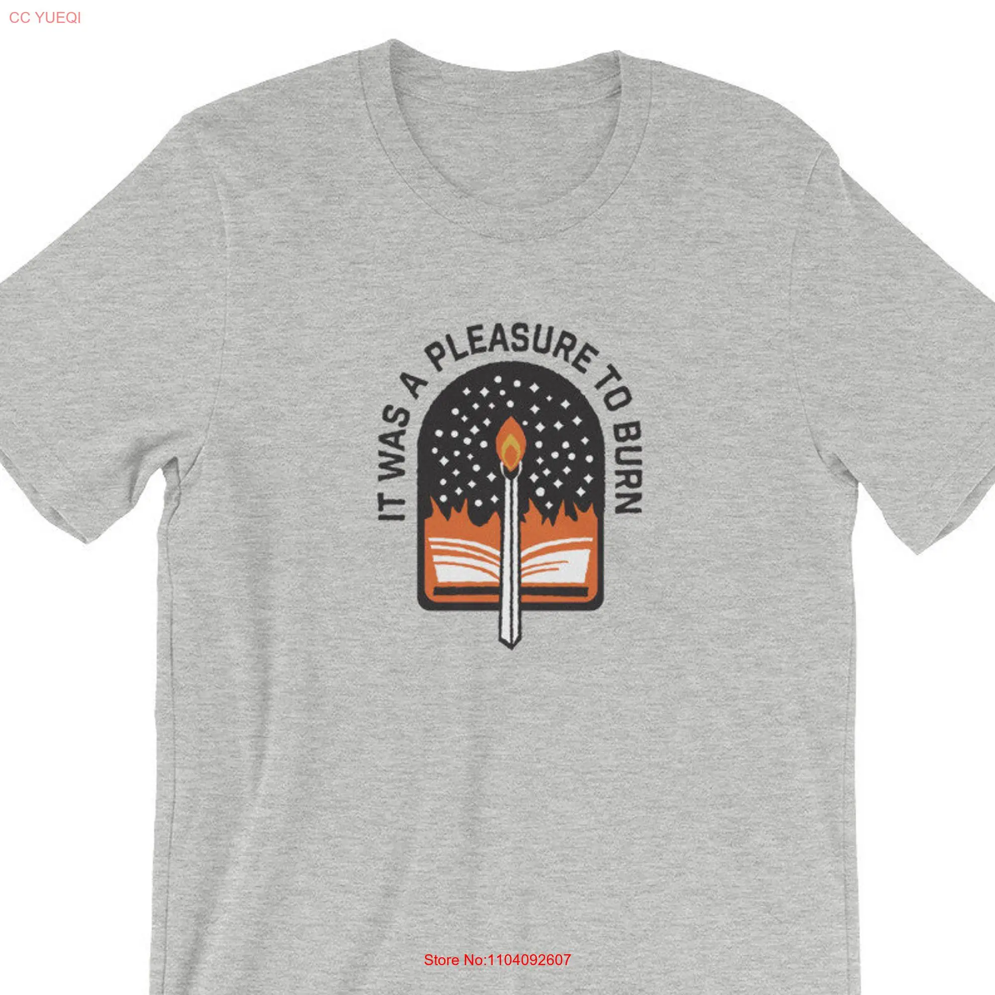 Fahrenheit 451 T Shirt Ray Bradbury Quote Book lover Nerd Literary shirts long or short sleeves