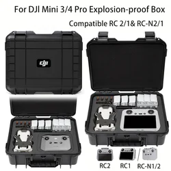 Caja a prueba de explosiones con estuche de transporte para DJI Mini 3 /4Pro, bolsa de almacenamiento de viaje para DJI RC-N1, accesorios para drones de control remoto