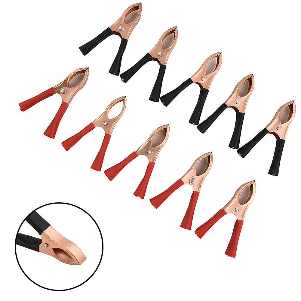 2/10/20pc 30A Car Alligator Clips 70mm Crocodile Clips Battery Clamps Metal Clip For Car Boats Solar Panel Auto Battery Chargers
