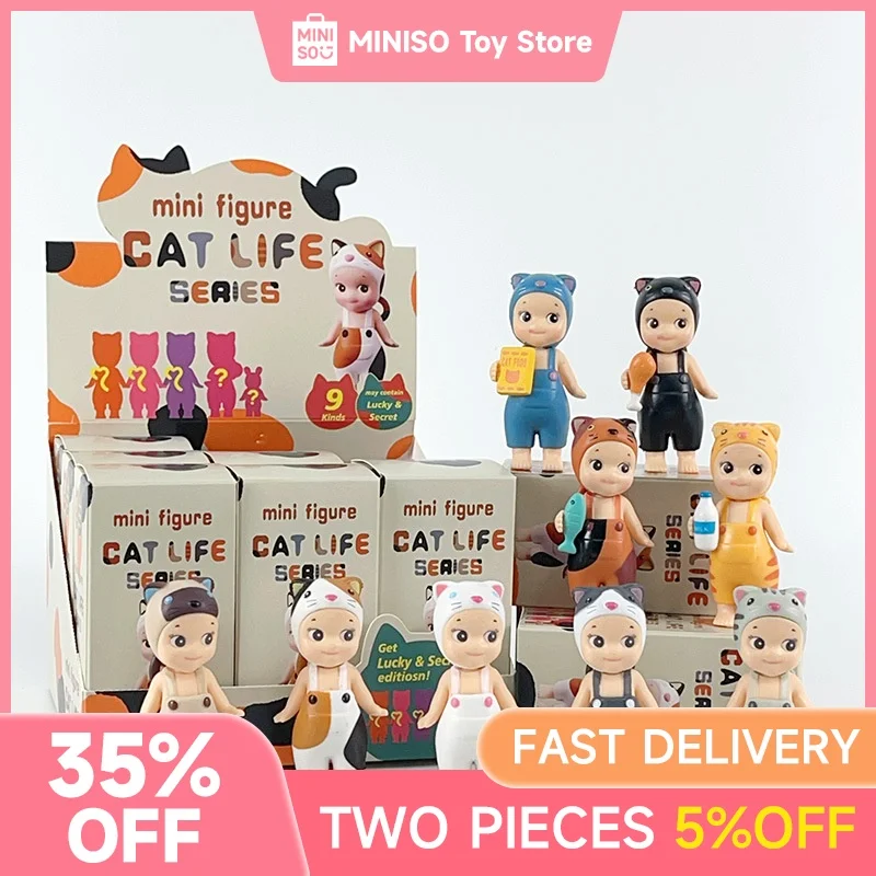 Sonny Angel Mini Figure Cat Life Series Cat Everyday Combination Set Cat Blind Box Action Figure Hand Fashion Play Creative Gift