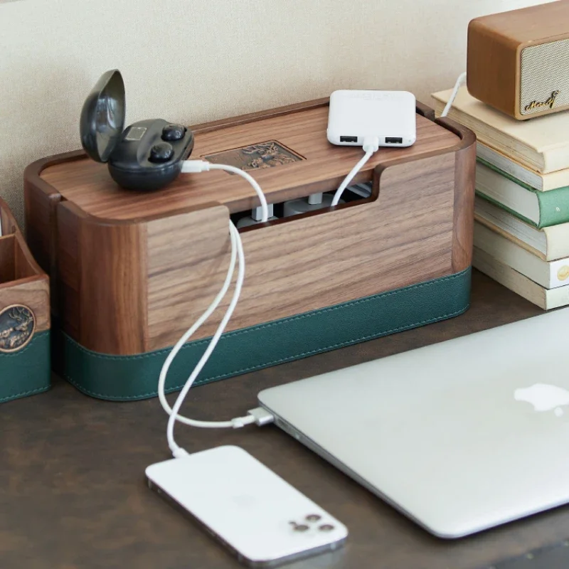 

Creative Retro Cable Storage Box, Data Cable Socket Organizer, Router Charging Management, Desktop Solution, Neat Holder