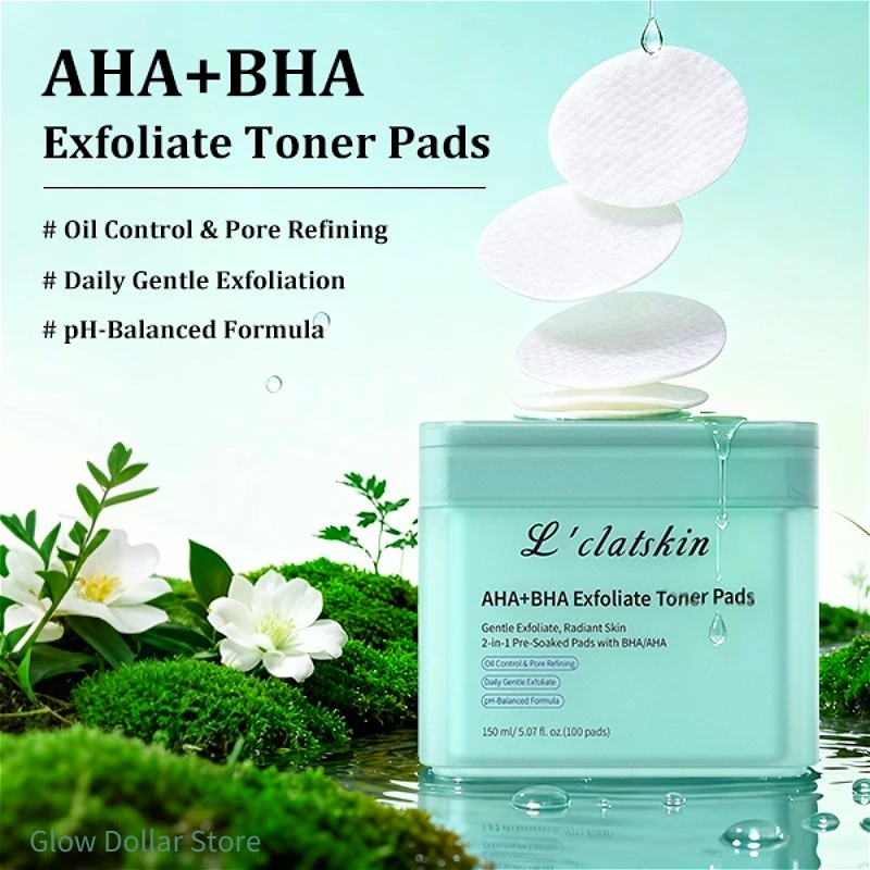 

Корейский уход за кожей Отшелушивающие тонер-подушечки для лица, AHA + BHA Lifting Pad Calm Daily Тонер-подушечки Глубоко увлажняющие 100 подушечек для ухода за лицом
