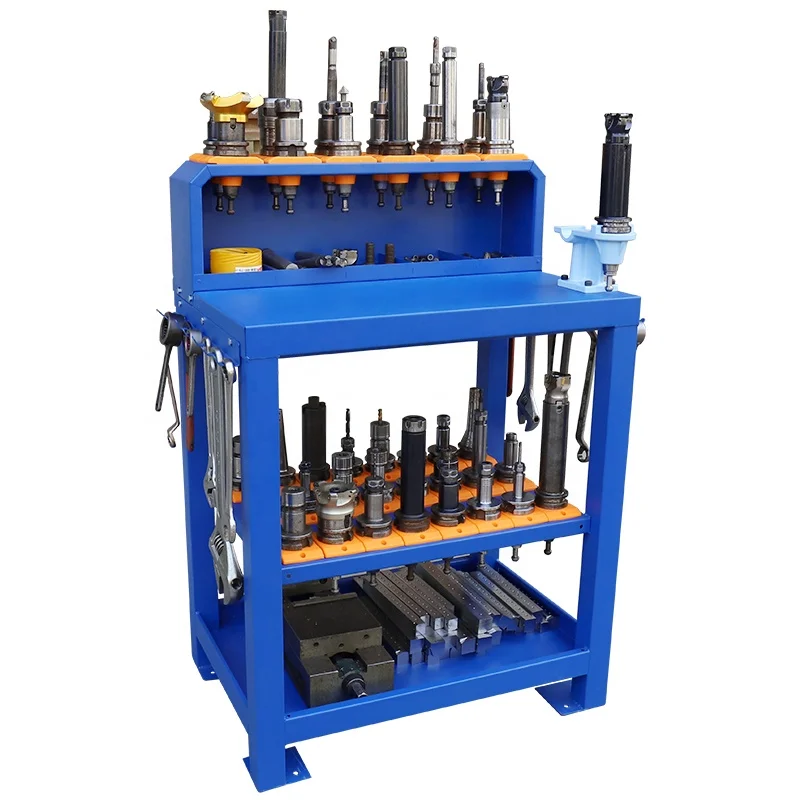 Blue colour customized high quality workshop CNC tool holder storage trolley cabinet for CNC tool holder BT30/40/50