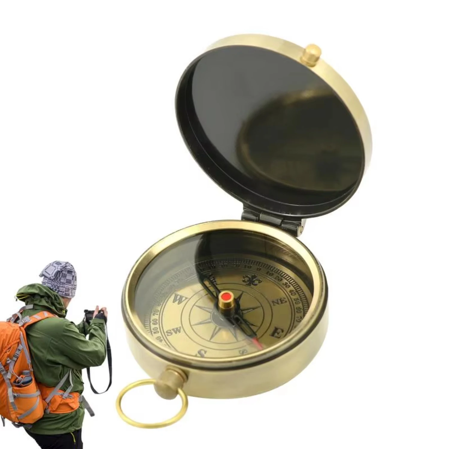 

Pocket Compass Retro Pocket Orienteering Compass Advanced Camping Navigation Boy Scout Compass Hiking Compass military Compas