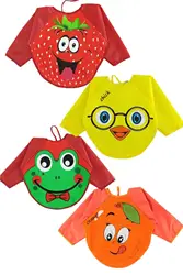 Chick Frog Orange Pattern Baby Bib 4 pcs eating food babe eating food meal equipment maternity