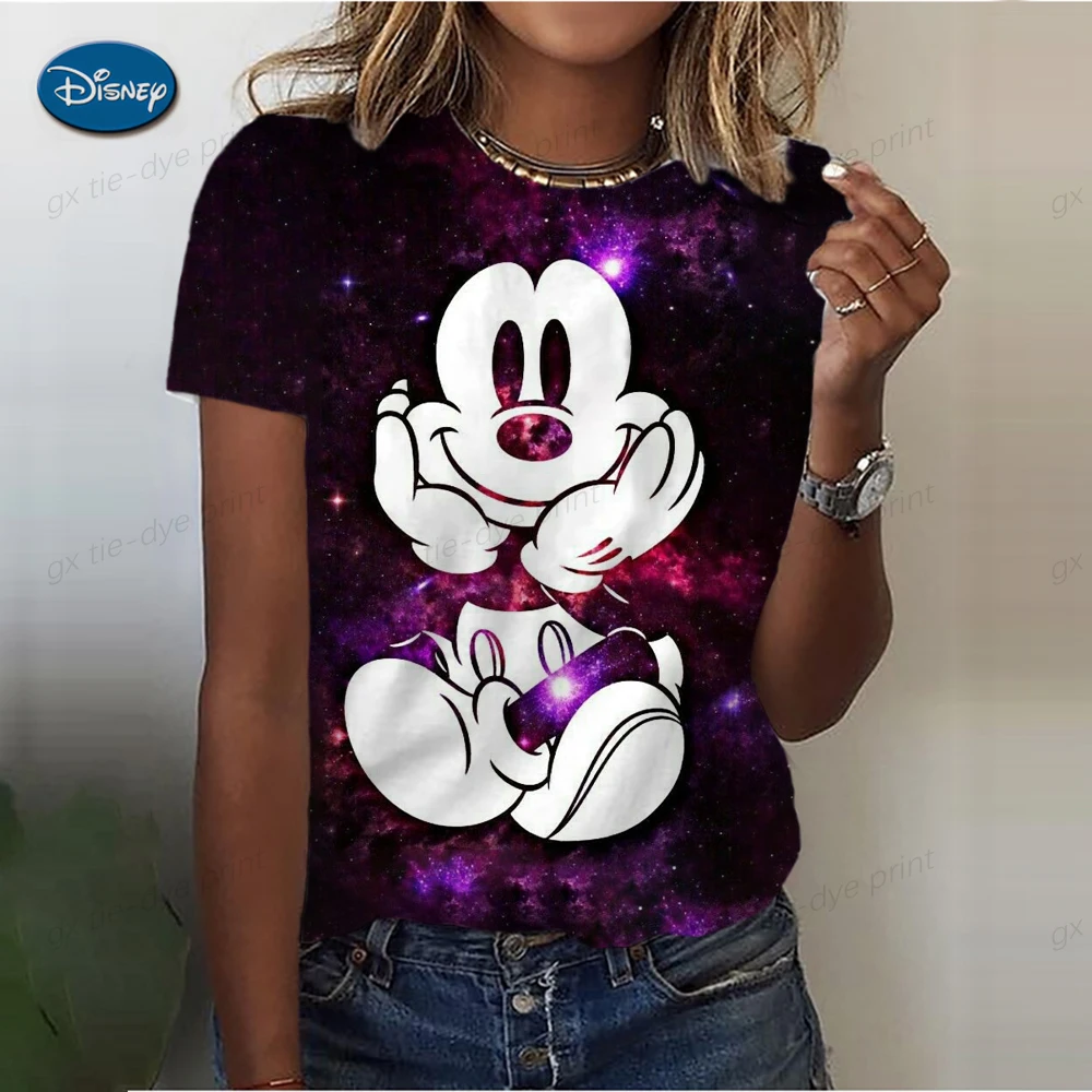 Minnie Mouse Bedrukt T-Shirt Dames Mode Basic Top Dames Hoge Kwaliteit T-Shirt Disney Korte Mouw T-Shirt Zomer Lightweig