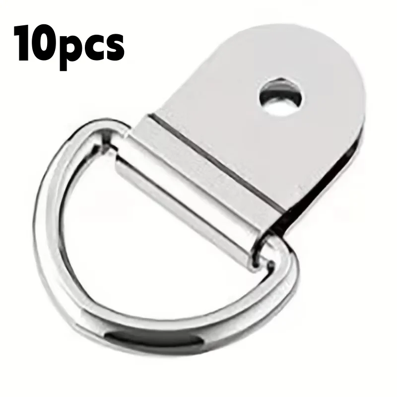 10Pcs D Rings Tie Down Anchors Ring Pull Hook Stainless Steel Lashing Ring Load Fit for Car Boat Cargo Trailer Vehicles RV Van - view 5
