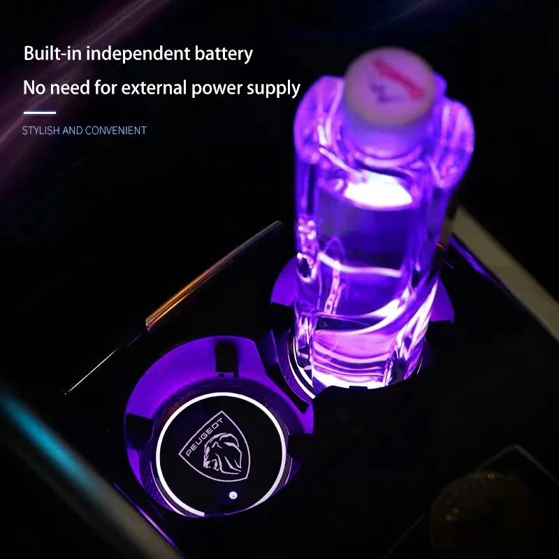 1/2 шт. светящийся автомобильный подстаканник, автомобильный светодиодный атмосферный светильник для Peugeot 508 2008 5008 307 308 3008 206 208 407 107 106 205 1/2 шт. светящийся автомобильный подстаканник, автомобильный светодиодный атмосферный светильник для Peugeot 508 2008 5008 307 308 3008 206 208 407 107 106 205