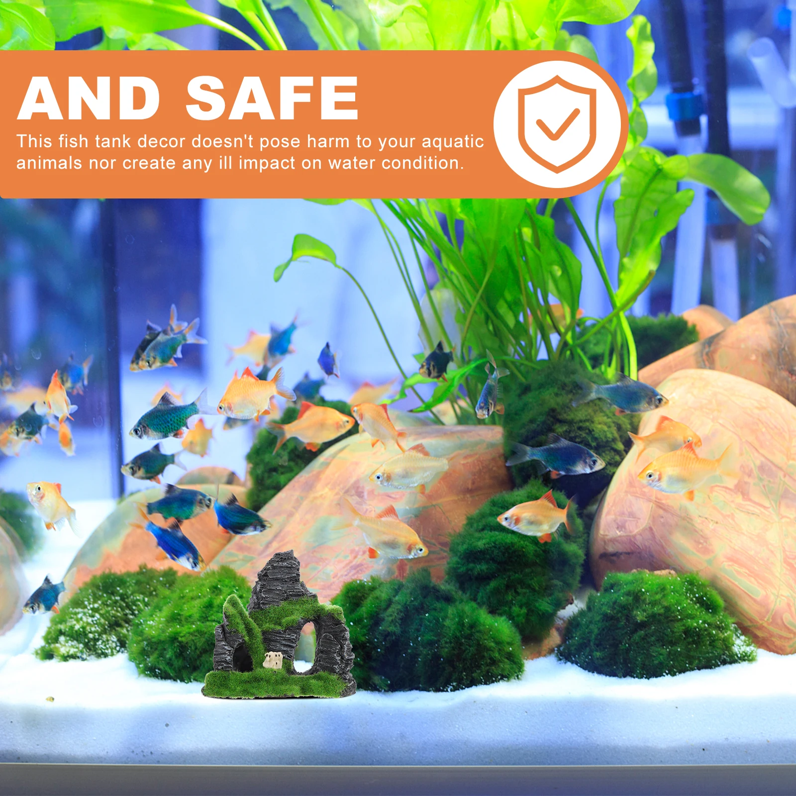 

Extra Large Aquarium Cave Resin Fish Tank Decor Realistic Rockery Design for Large Tall Aquariums Fish Shelter Habitat for Betta