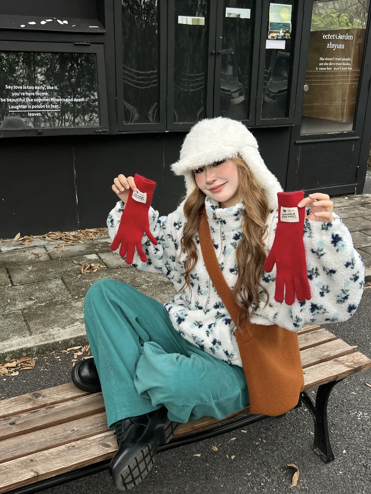 

Женская короткая куртка Nii Daily из мягкой овечьей шерсти с цветочным принтом, уникальный винтажный дизайн, верхняя одежда из полиэстера на молнии