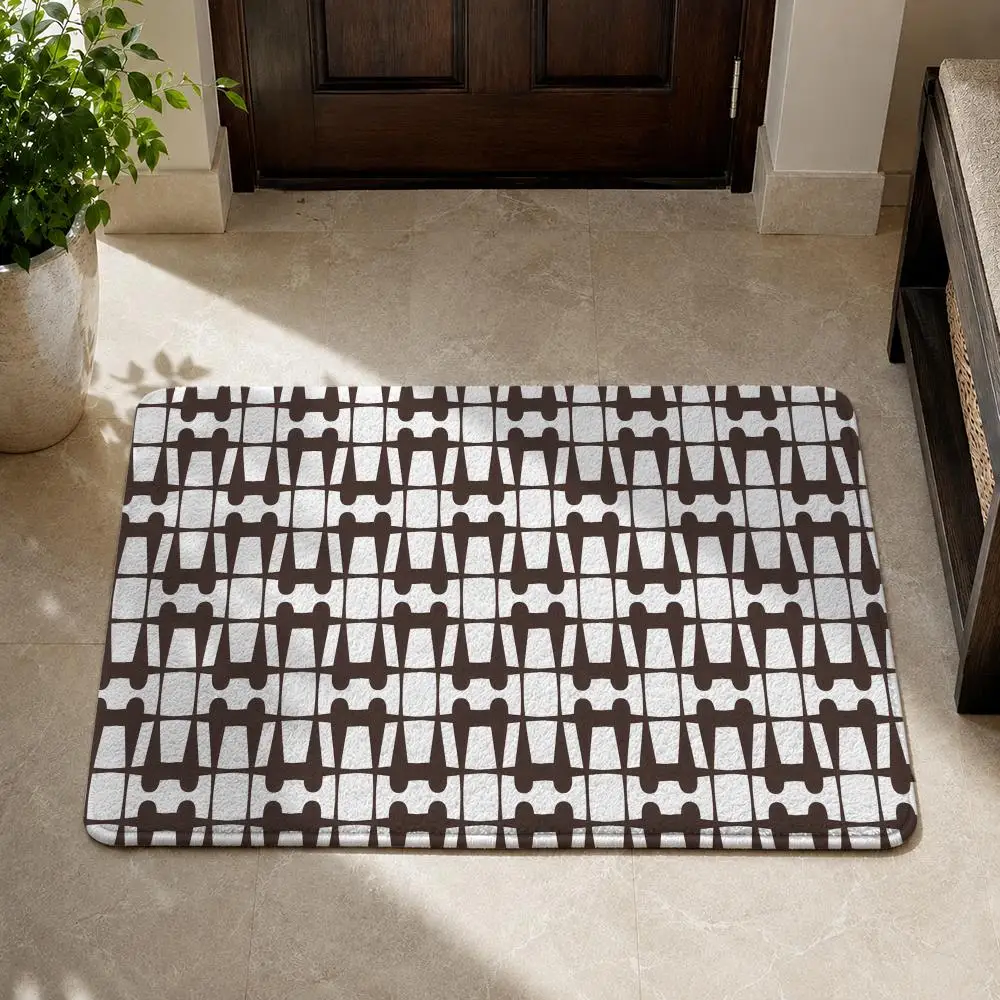 Head Pattern Floor Mat Flannel Non-Slip Washable Soft Rug For Bathroom Kitchen Bedroom Living Room Home Decor