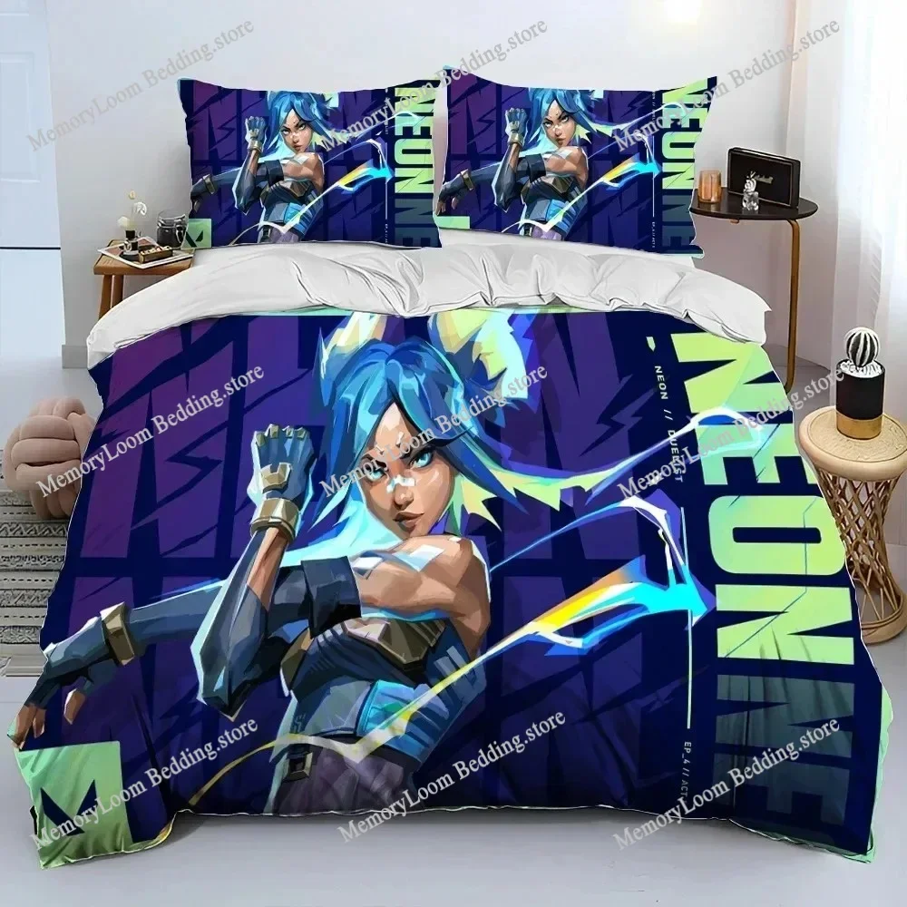 VALORANT Bedding Set Single Twin Full Queen King Size Bed Set Adult Kid Bedroom Duvet Cover Sets 3D Print Game Bed Sheet Set