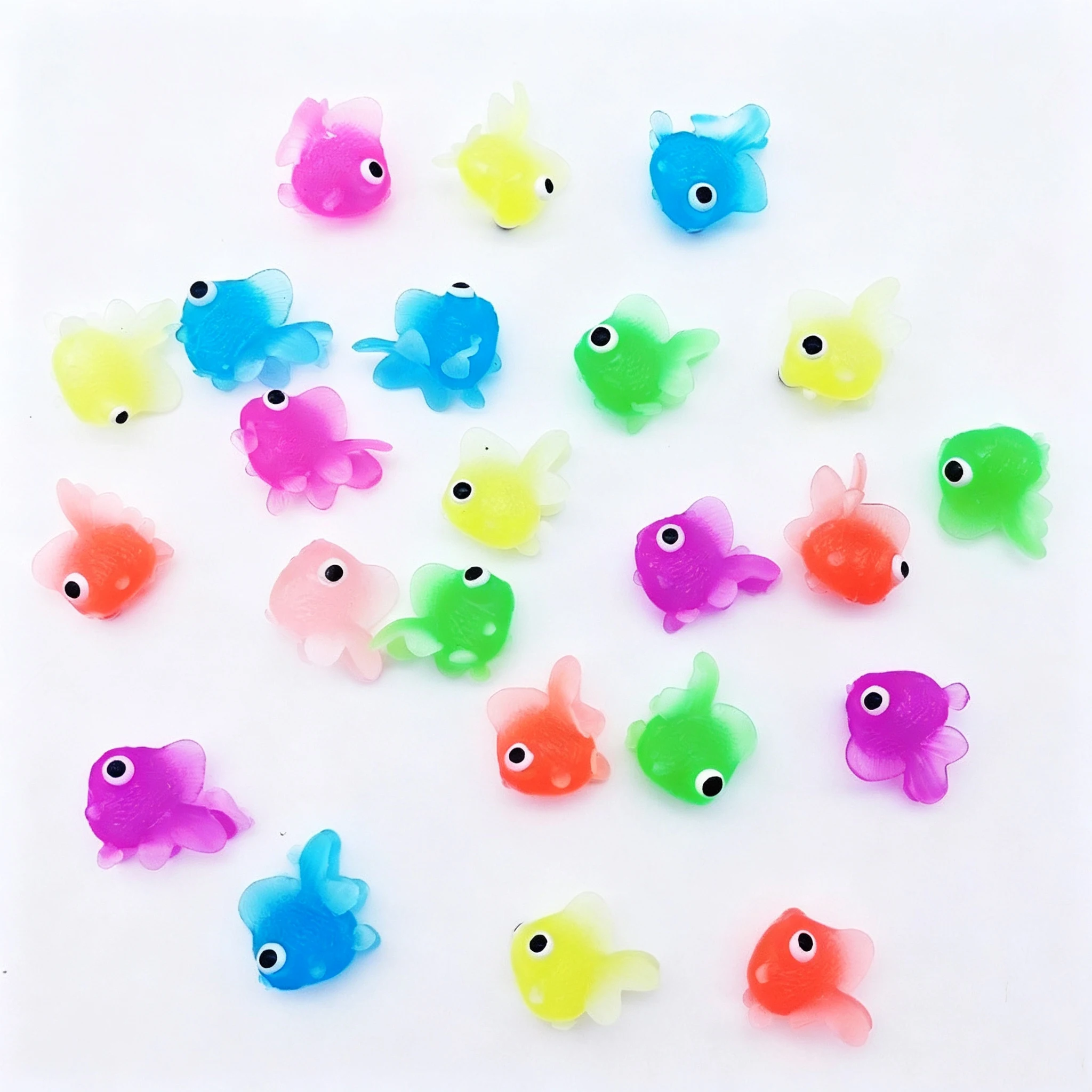 10/20/30/50PcsTPR Colorful Floating Goldfish, Cute Big-Eyed Squeeze Item Stress Relief Novelty Toy Squishy Relaxing Fidget Toy