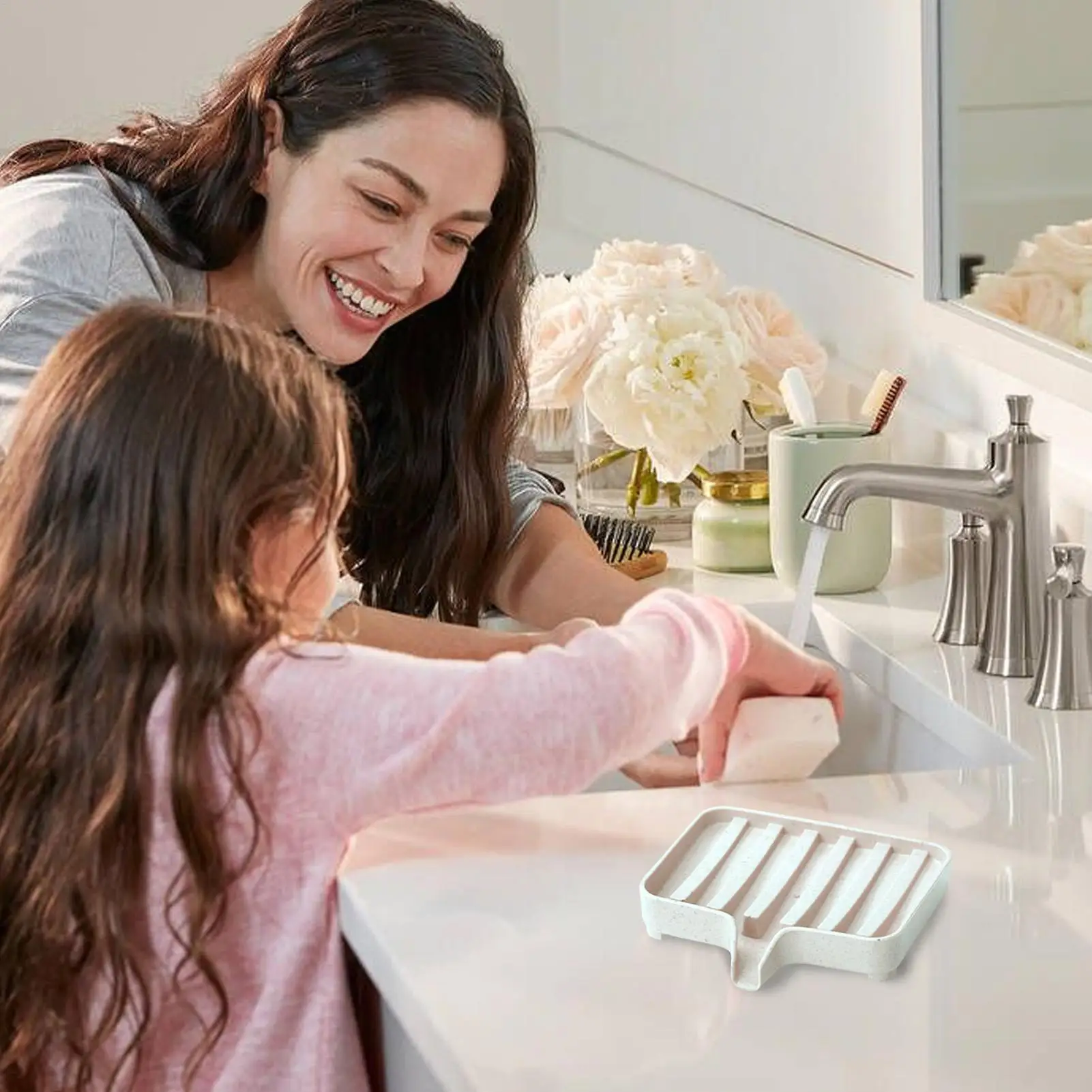 Bathroom Accessories Soap Dish Self Draining Creative and environmentally friendly wheat straw bathroom soap holder view 2