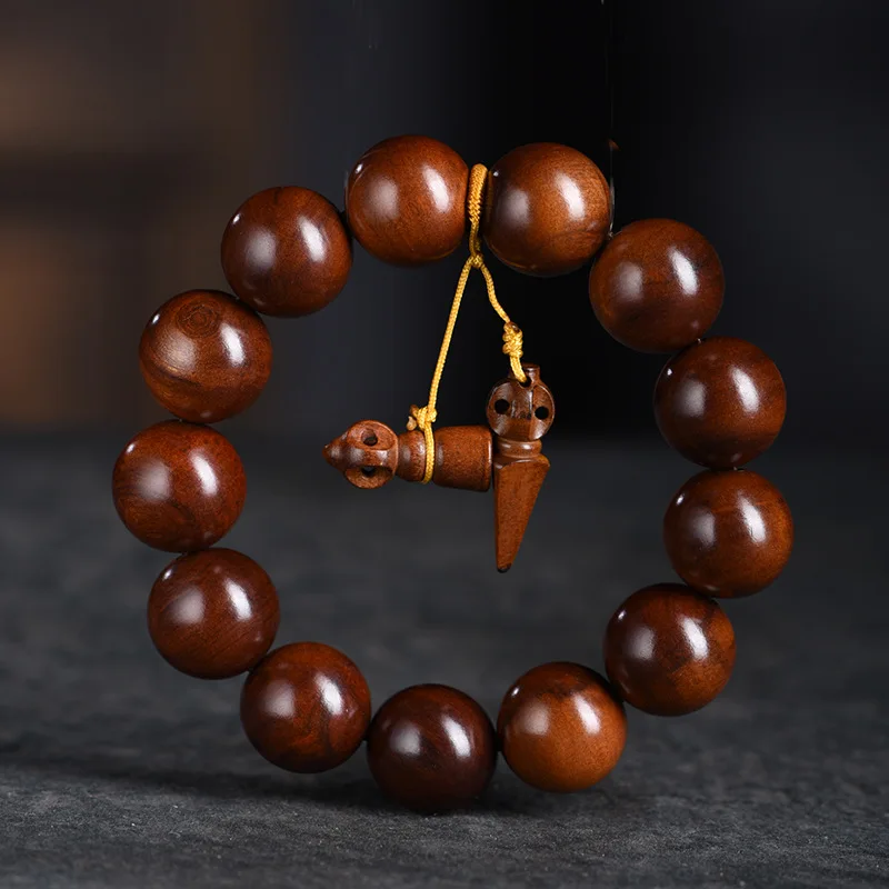 Lightning Struck Jujube Wood Peach Wood Heavenly Beads Taoist Prayer Bracelet for Men Natural Wood Worry Beads Gifts