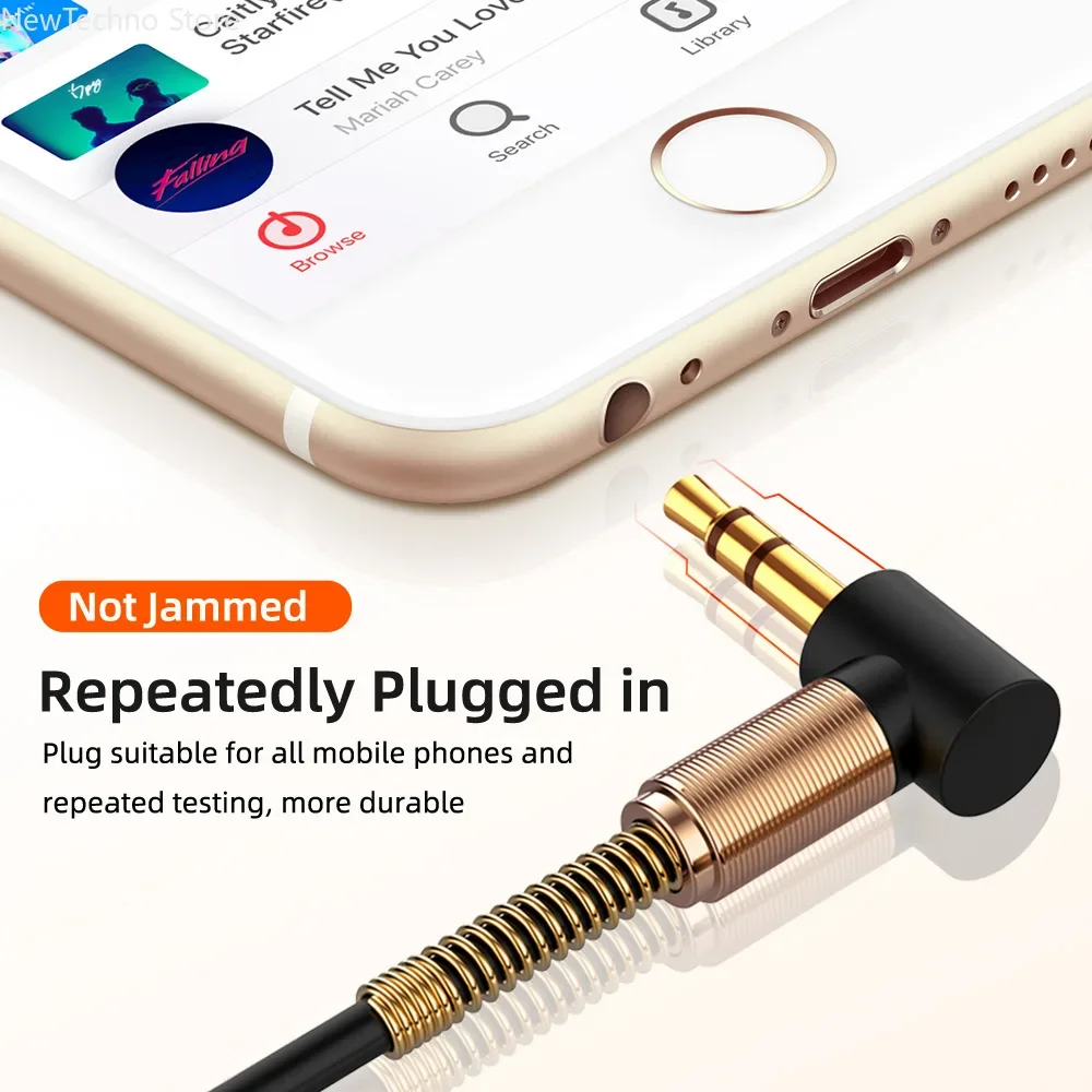 Elbow Spring 3.5mm AUX Audio Extension Cable 3.5 Jack male to Female Audio Extender Cable Retractable Cable