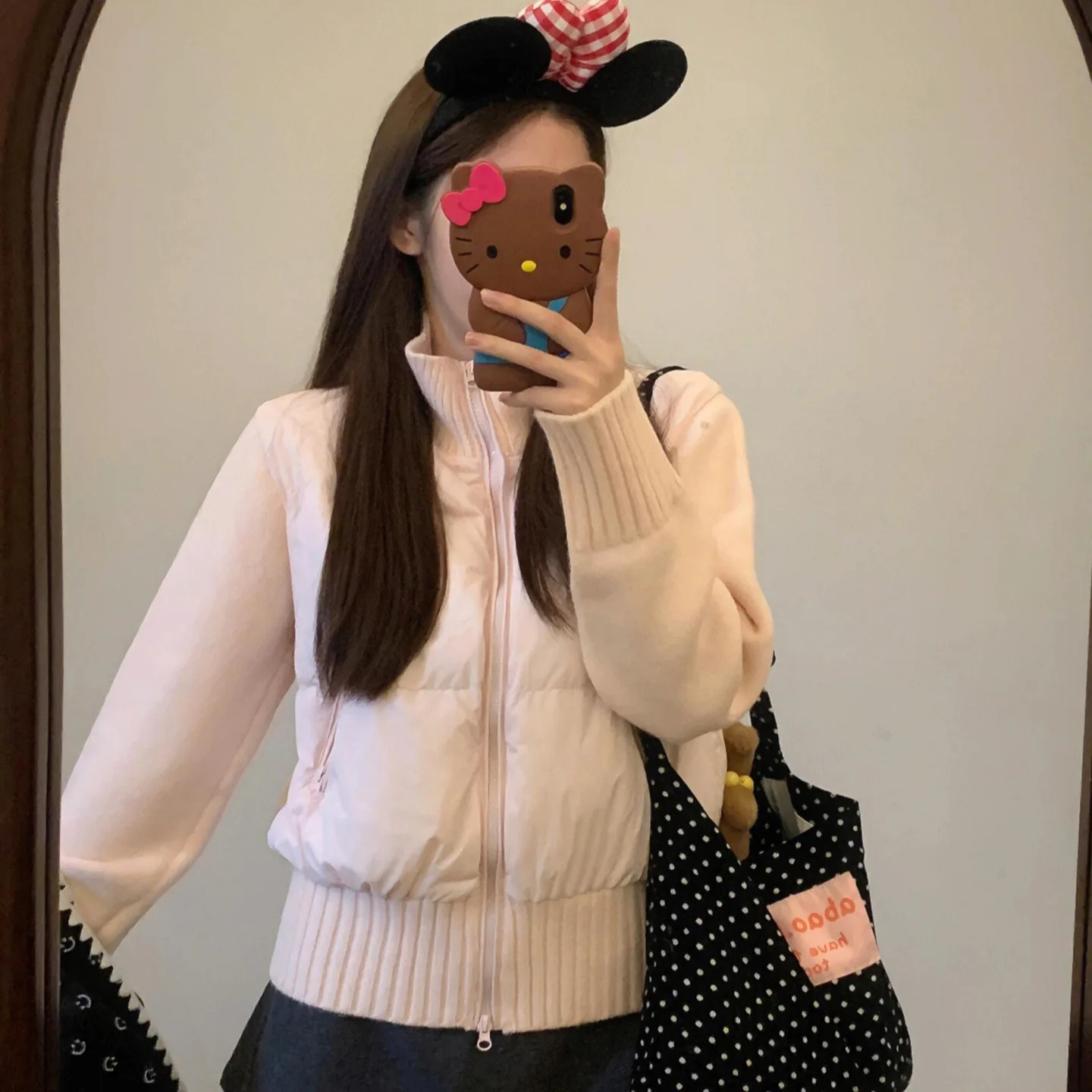 Women's Autumn Winter Tops Jackets Knitwear Patchwork Elegance Designer Cropped Warm New Minimalist Comfortable Casual Niche Fit