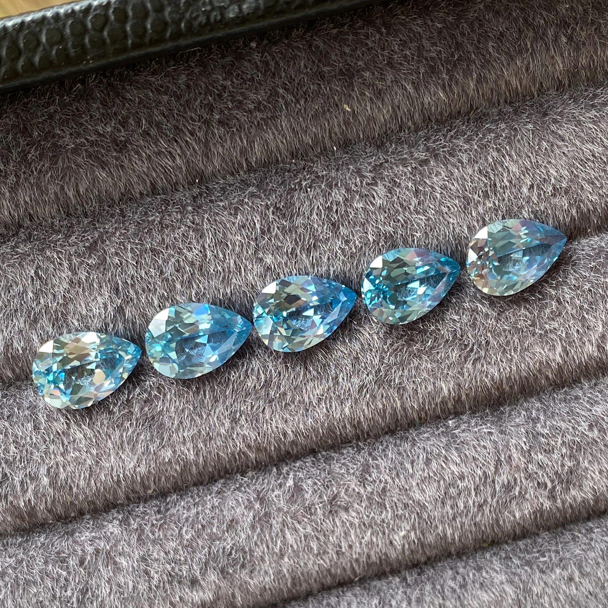 Eme jewe  Lab Grown Sapphire Paraiba Pear Cut Gemstone for Charms Advanced Jewelry Making Material With Certificate